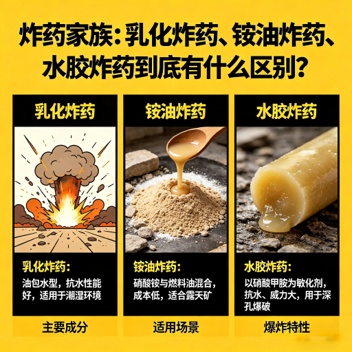 蚌埠炸药家族：乳化炸药、铵油炸药、水胶炸药到底有什么区别？